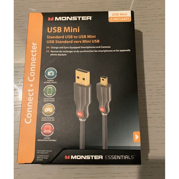 Monster USB Mini High Speed USB to USB Mini Connect ~ Connecter NEW Boxed - Picture 2 of 3